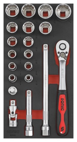 SONIC 302005 Combinatieset 1/2'', 9-dlg. (SAE) SFS 1/3