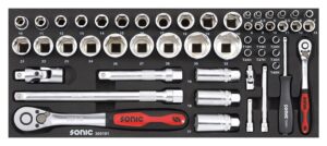 SONIC 305101 Doppenset 1/4'' + 1/2'' voor topbox 4730414 51-dlg.