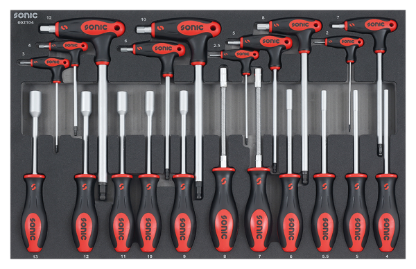 SONIC 602104 Binnenzeskant & dopschroevendraaierset 21-dlg. SFS-0