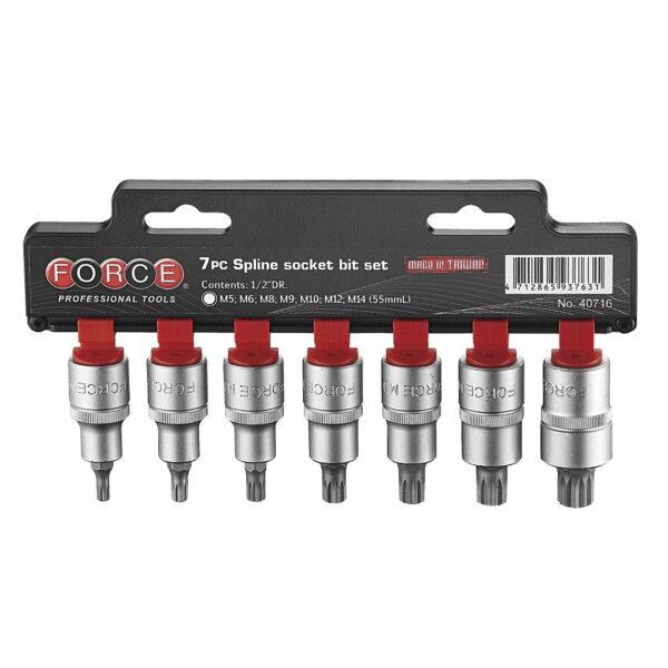 FORCE 40716 1/2" Doppen set Spline 7-delig-0