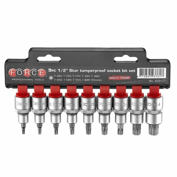 FORCE 40913T 1/2" Doppen set Resistorx 9-delig-0