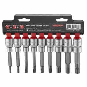 FORCE 40915 1/2" Doppen set Ribe 6-delig-0