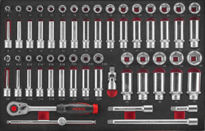 FORCE F4661 Doppen combinatieset 66-delig Foam-0