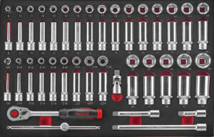 FORCE F4661 Doppen combinatieset 66-delig Foam-0