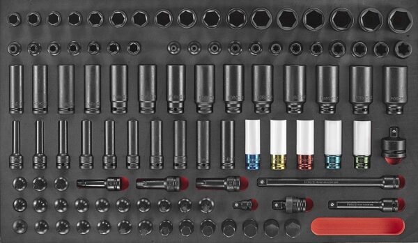 FORCE 10318R-607 Jumbo serie gereedschapswagen gevuld FOAM (607 delig) Rood-21954