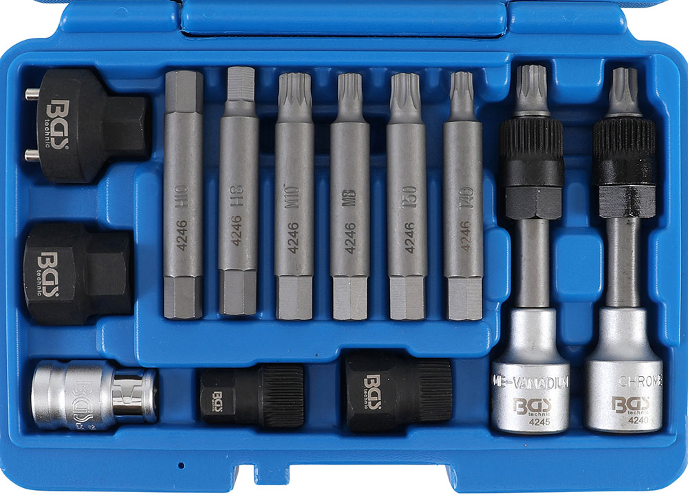 BGS 70988 Speciale Dopsleutelset Met Sleuf - 12-Delig 8-19 Mm | 3/8" Aandrijving Voor Temperatuursensoren En Buisleidingen