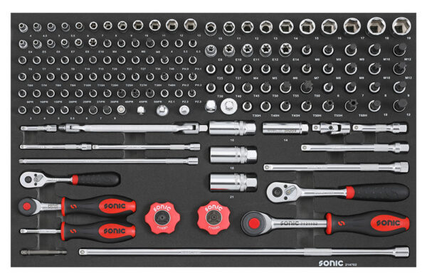 SONIC 735409 Gereedschapswagen S10 gevuld (354 delig) Zwart-23969