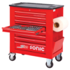 SONIC 717315 Gereedschapswagen S10 gevuld (173 delig) Rood-0