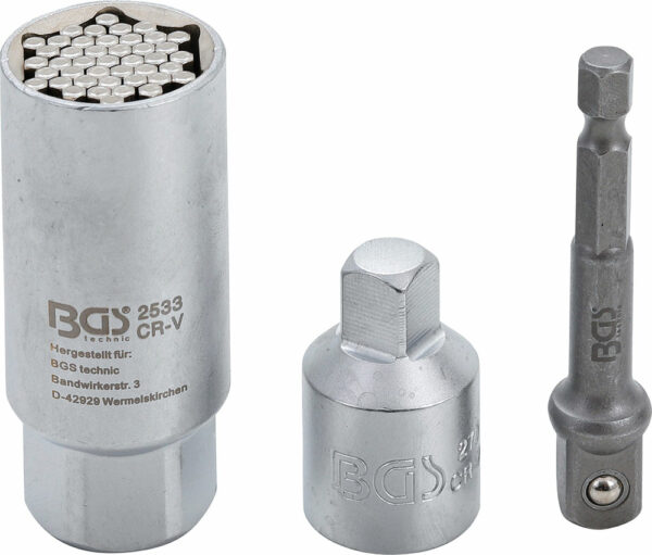 BGS 92533 Multi-dopsleutel adapter-set | 10 mm (3/8") | 9 - 21 mm | 3-delig-0