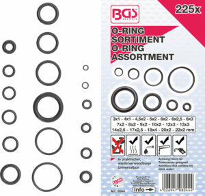 BGS 8044 O-ring-assortiment | Ø 3 - 22 mm | 225 -delig-0