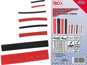 BGS 9404 Krimpkous assortiment | Rood/zwart | 150-delig