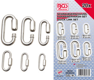 BGS 8078 Karabijnhaken Assortiment | 20-delig