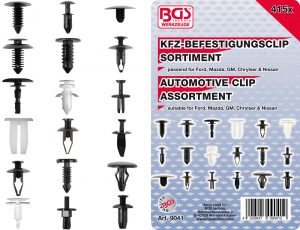 BGS 9041 Clips en pluggen |  Ford, Mazda, GM, Chrylser, Nissan | 415-delig