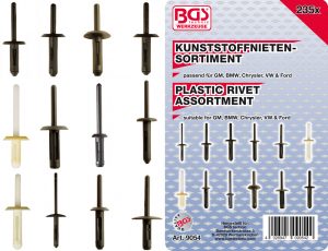 BGS 9054 Kunststof klinknagels | GM, BMW, Chrysler, VW, Ford | 235-delig