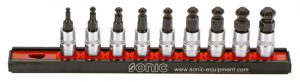 SONIC 100903 Bitdopset 1/4'' | Inbus kogelkop | 9-delig