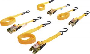 BGS DIY 6831 Spanbanden set | 5 m x 25 mm | 4 stuks