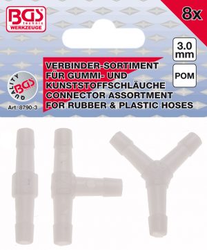 BGS 8790-3 Kunststof slangverbinder | Ø 3 mm | 8-delig