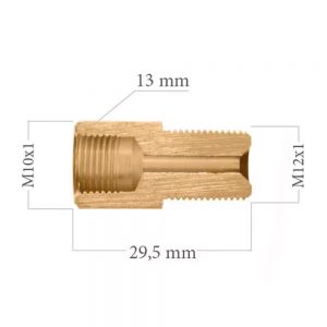 Remleiding verloopnippel | M10 x 1.00 | M12 x 1.00