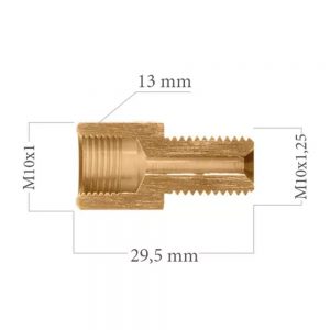 Remleiding verloopnippel | M10 x 1.00 | M x 1.25