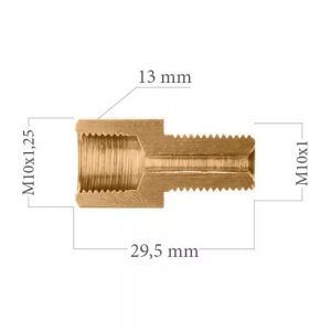 Remleiding verloopnippel | M10 x 1.25 | M10 x 1.00
