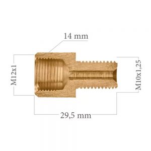 Remleiding verloopnippel | M12 x 1.00 | M10 x 1.25