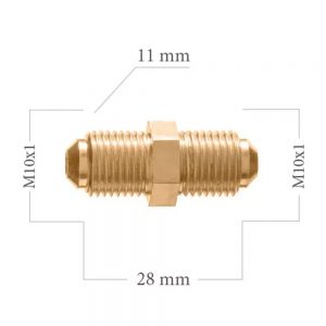 Remleiding koppelstuk dubbele buitendraad M10 x 1.00 - AL-RK5133