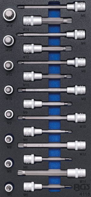BGS-4118 Bitdoppen set | Spline | 22-delig