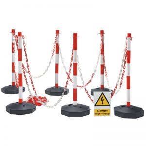 DRAPER D99714 Werkplaats afzet paaltjes | Met waarschuwingsbord