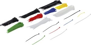 BGS-80873 Assortiment Kabelbinders | gekleurd | 100 - 150 - 200 mm | 450-delig
