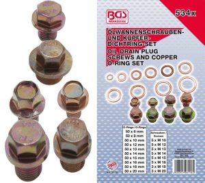 BGS-8118 Assortiment Carterpluggen met ringen | 534-delig
