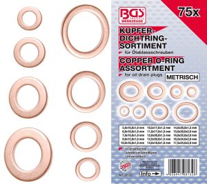 BGS-8132 Assortiment koperen afdichtringen | 75-delig