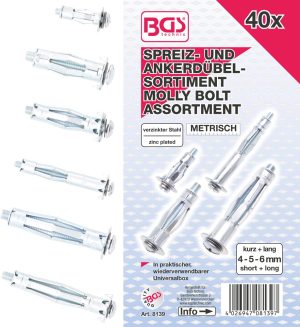 BGS-8139 Spreidnagel assortiment | 40-delig