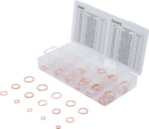 BGS-8144 Koperen afdichtringen voor oliecarter | Inch Maten | 75 stuks.