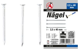 BGS-88114 Spijker Assortiment | 200 g | 2,5 x 40 mm