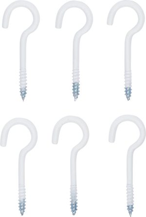 BGS-88181 Assortiment schroefhaken | wit | 60 mm | 6 stuks