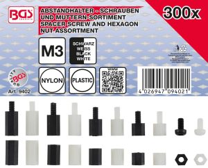BGS-9402 Assortiment afstandsschroeven | Nylon | 300-delig