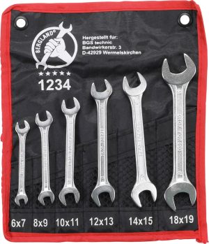 BGS-1234 Dubbele steeksleutel set | 6 x 7 - 18 x 19 mm | 6-delig