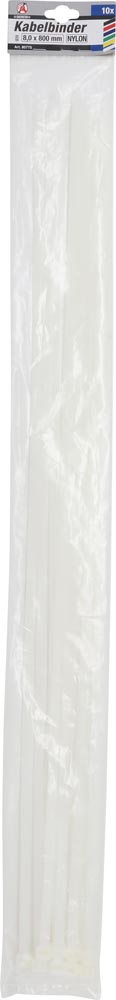 BGS 80775 Assortiment Kabelbinders | wit | 8,0 x 800 mm | 10 stuks