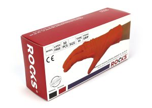 ROOKS Werkhandschoen oranje wegwerp | Nitril | XL | 50 stuks