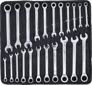 BGS DIY 30010 Ratel-steeksleutel set | metrisch / Inch Maten | 22-delig