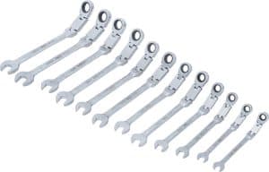 BGS 6180 Steek- ringratels sleutel set | Dubbel gebogen | 8 - 19 mm | 12-delig