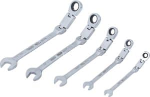 BGS 6181 Steek- ringratels sleutel set | Dubbel gebogen | 8 - 19 mm | 5-delig