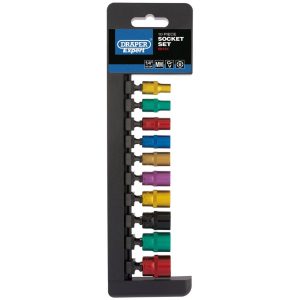 DRAPER D50151 Doppen set gekleurd | 1/4" | 6-kant | 10-delig