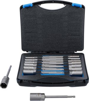 BGS 70147 Socket Set, Hexagon | extra long | 6.3 mm (1/4") Drive | for electric drills | 5.5 - 19 mm | 15 pcs.