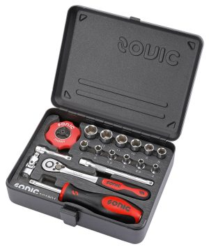 SONIC 101801 Doppenset 1/4'', 18-dlg. in metalen koffer