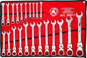 BGS 30011 Steekringsleutel-ratel set | flexibele koppen | 6 - 32 mm | 22-delig