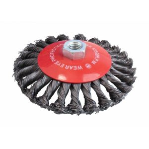 SATRA S-5KBB125 Draadborstel kegel M14 | Getordeerd Staaldraad | Ø 125 mm