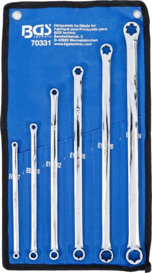 BGS 70331 Dubbele ringsleutel set E-torx | extra lang | E6 x E7 - E22 x E24 | 6-delig