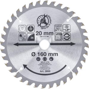 BGS 3950 Hardmetalen cirkelzaagblad | Ø 160 x 20 x 2,4 mm | 36 tanden