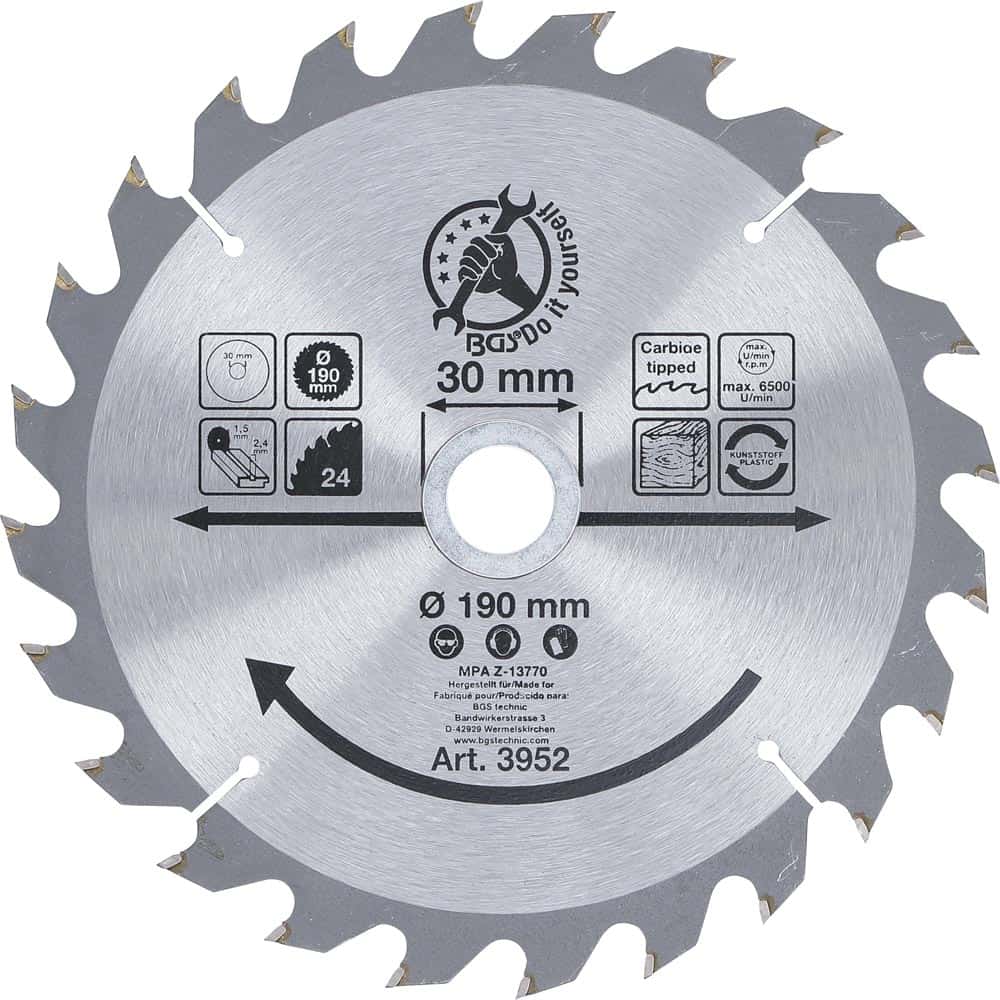 Grazen Isolator Krimpen BGS 3952 Hardmetalen cirkelzaagblad | Ø 190 x 30 x 2,5 mm | 24 tanden | Automotive Line Grazen Isolator Krimpen BGS 3952 Hardmetalen cirkelzaagblad | Ø 190 x 30 x 2,5 mm | 24 tanden | Automotive Line
